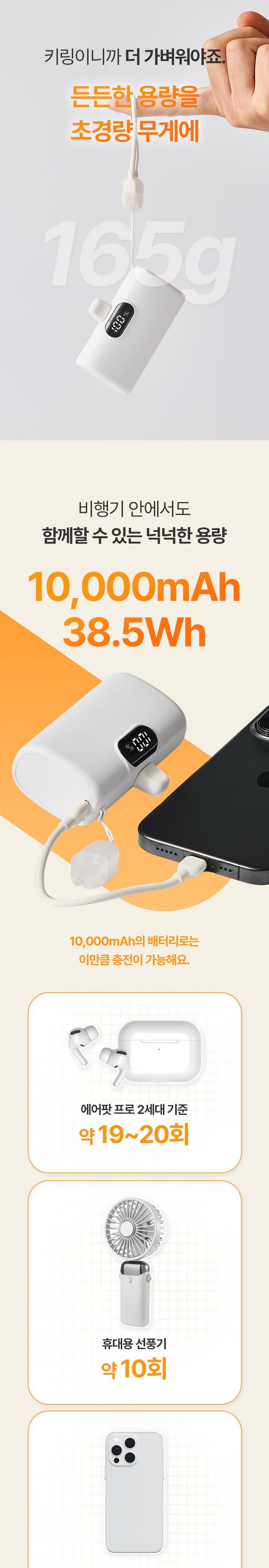 Ojiren 10000 mAh Large Size Kinghyeong Gosok Charging Bojo Pear Teori , Pink , 1 Pack , GM 10 (오지렌 10000mAh 대용량 도킹형 고속충전 보조배터리, 핑크, 1개, GM10)