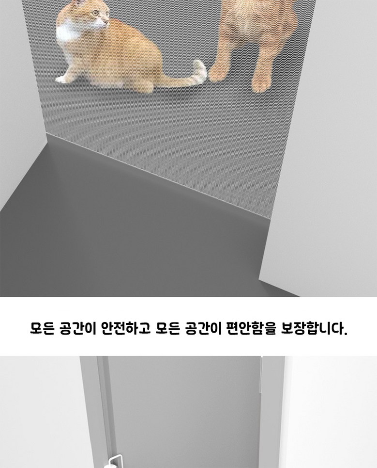 LA DERIVE Petanjeonmun Banjadonggulrim Meswi Firming It Goyanganjeonmun Gangaji Goyang Ultari Peteo , 1 Pack , Huinsaek (LA DERIVE 펫안전문 반자동굴림 메쉬 탄력있는 고양이안전문 강아지 고양이 울타리 펫도어, 1개, 흰색)