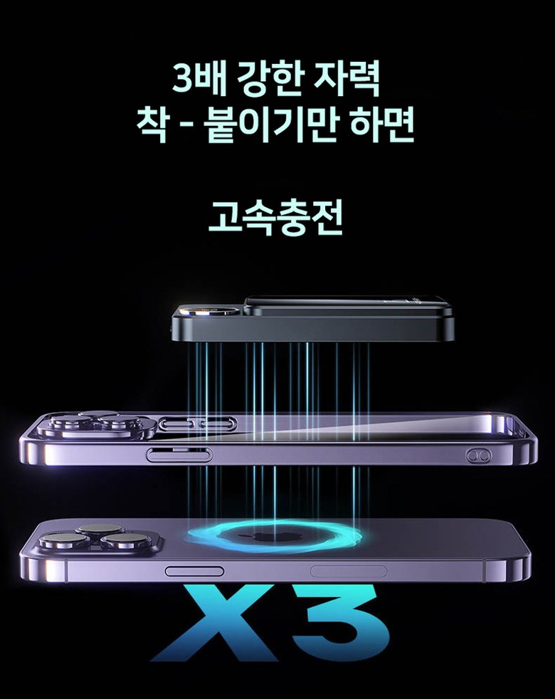 Piseuto MAC Set Peu Bojo Pear Teori 10000 mah 22.5 W Gosok Charging , Peopeul (피네스토 맥세이프 보조배터리10000mah 22.5W 고속충전, 퍼플)