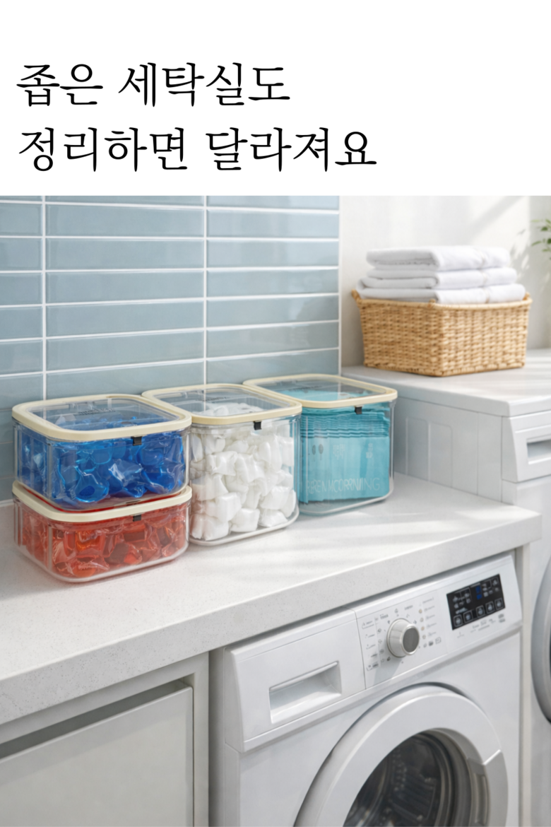 Chaeseu Pyeonri Dayong Wonteochi Kaepsyul Set Je Storage Ham , Tumyeong (채로스 편리한 다용도 원터치 캡슐세제 보관함, 투명)